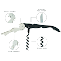 Miniatyrbillede 2 af 5: Corkscrew Flaskeåbner Sæt med 3, Tre-i-én rustfrit stål vinværktøj, proptrækker og proptrækker til sommelierer.