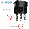 Miniatyrbillede 4 af 5: 8 stk. LED vippekontakt, 12V afbryder til bil DC 12 V 20 A ON/OFF SELV vippekontakt SPST PUBLOID ROUR knap Husholdningsapparater