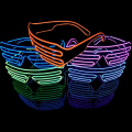 Pikkukuva 5 / 5: Neon Rave -lasit (keltainen+punainen) Langallinen vilkkuva LED-aurinkolasit Valo DJ-asut juhliin, 80-luku, EDM, Halloween