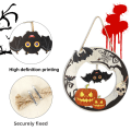 Miniatyrbild 2 av 4: Halloween träskylt Spökfestival heminredning hänge spöke skalle dörrskylt hänge