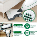 Miniatyrbillede 5 af 5: 12 støvsugerposer til Vorwerk Kobold VB100 VB 100 FP100 FP 100, reservedels støvpose sæt kompatibel støvsugerpose med 4 motorfiltre + 2 rengøringsbørster