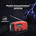 Miniatyrbild 3 av 5: Solradio, bärbar USB-laddningsbar 2000mAh utomhuscamping powerbank med ficklampafunktion