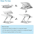 Miniatyrbillede 3 af 5: Justerbar bærbar computerstand, skridsikker PC-stand i aluminiumlegering med ventilation