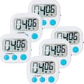 6-pack Liten Digital Kök Timer Minuter och Sekunder Nedräkning, Vit