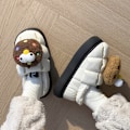Miniatyrbilde 2 av 4: Cookie Shoes tilbyr optisk varme kvinners fluffy bomullsslippers, hjemmekamp, ensfarget ID-bilde, enkle vanntette sko 24,5 cm