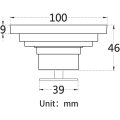 Miniatyrbilde 2 av 5: Antikk messing gulvavløp for bad - Unik firkantet dusjavløp med utskjæringer for hage og toalett 10*10cm.