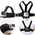Miniatyrbilde 3 av 5: Sportskamera tilbehør, bryststropp + hodebåndsmonteringssett med skruer for GoPro, Xiaomi YI, SJCAM, Campark, Victure, Crosstour, Apeman actionkamera