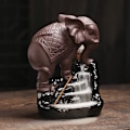Miniatyrbillede 1 af 5: Elefant Statuette Tilbageflydende Røgelsebrænder, Røgelsebrænder, Elegant Røgelsekegle Hjemmeduft Til Afspænding og Stressreduktion
