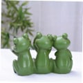 Miniatyrbillede 3 af 5: Frøstatue Miniature Fe Have Statue Frø Figur Resin Håndværk Ornament Dekoration til Plæne Blomsterpotte-Skulptur Vedhæng