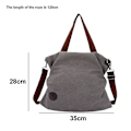 Miniatyrbild 2 av 5: Canvas Messenger Bag Axelväska, Grå Fritid Mode Konstnärlig Canvas Väska