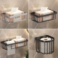Miniatyrbilde 2 av 3: Håndkleholder Papirhåndkleholder Punch-Free Mesh Oppbevaringskurv Vegg