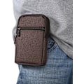 Miniatyrbillede 1 af 5: Brun bælteclips universal pung etui, 6,3 tommer denim casual taske vandring til mænd bæretaske skal taske bælteclips pung pung med flere løkker Wal
