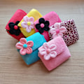 Miniatyrbillede 3 af 5: Lille Pige Skønhedssæt Plys Blomst Håndtaske$Børns Skuldertaske Toddler Plys Taske Rund Pung Kid Crossbody Prinsesse Håndtasker Piges Gave