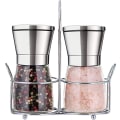 Miniatyrbild 1 av 5: Salt- och pepparkvarnset, Premium-kvalitet kryddkvarnar, Rostfritt stål och glas manuella salt- och pepparkvarnar, Kryddkvarn slipsten med