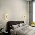 Miniatyrbillede 5 af 5: LED væglampe, sengelampe med kontakt, USB-ladeport, justerbar rumbelysning til soveværelse (naturligt lys 3 W + varmt lys 9 W) hvid