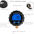Miniatyrbild 5 av 5: Högprecisions däcktrycksmätare LCD-bakgrundsbelysning Display koppartråd lufttrycksmätare