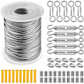 Miniatyrbild 1 av 5: PVC-mantlad rostfri stålkabelpaket 30 meter + tillbehör