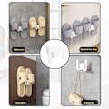 Miniatyrbillede 4 af 5: Vægmonterede sko hængende slippers hylder - Plastik vægmonteret skohylde håndklædeholder til hængende slippers til badeværelse soveværelse stue, 2 stk