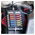 Miniatyrbillede 2 af 5: 6/12 Vejs sikringsboks 12V, sikringsdør Sikring med 16 sikringer 6 LED LED låg Beskyttelseslåg til 12V/24V SUV Lastbil Marinebil (12 baner)