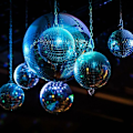 Miniatyrbillede 2 af 5: 6 stykker sølv facet kugle diskokugle boule disco, diskokugle til diskofeber 70'erne, hængende dekoration, glitterkugle, til fest, karneval