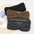Miniatyrbillede 4 af 5: Grå, Sort, Khaki - Vinterhovedbånd til Kvinder, Fleece Hovedbånd til Piger, Løb, Ski, Ørevarmere (3 Pak)