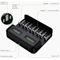Miniatyrbillede 4 af 5: LCD universal batterioplader, universal oplader til AA/LR6, AAA/LR3, C/R14, D/R20 Ni-MH genopladelige batterier med Type C input C micro USB, opladning