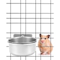 Pikkukuva 2 / 5: 3 ruostumattomasta teräksestä valmistetun linnun ripustussarja, tarvikkeet lintuhäkkiin, rottahäkin tarvikkeet (10 x 4,5 cm)