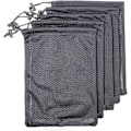 Miniatyrbillede 1 af 5: Sort holdbar nylon netpose med snørelukning, lille netrejsetaske til kosmetik, brusegel, flaske, tennis, golfbold, udendørsværktøj 5