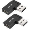 Miniatyrbilde 1 av 5: USB 3.1 90° Vinklet 10 Gbps USB 3.1 Hann til Hunn Adapter, Høyre A