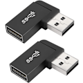 Miniatyrbillede 1 af 5: USB 3.1 90° Vinklet 10 Gbps USB 3.1 Han til Hun Adapter, Retvinklet USB A 3.1 Stikadapter, Understøtter Dataoverførsel, OTG, 3A Opladning, 2 stk (