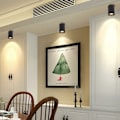 Miniatyrbillede 3 af 5: Justerbar projektionsspot 7W LED loftspots Loftlampe justerbar Vinkel Loftlampe Lampe, 360° drejelig (varm hvid 3000k) (sort) Forehill