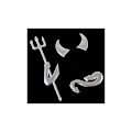 Miniatyrbild 2 av 4: Silverkromad 3D-sticker för bil - Djävulsemblem - 2 set