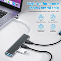 Miniatyrbild 2 av 5: HUB USB 3.0 4 Portar, Data Hub USB Ultra tunn, USB 3.0 Höghastighetsdataöverföring för MacBook, USB-minnen, PC-notebook, bärbar, externa hårddiskar, e