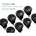 Miniatyrbillede 2 af 5: 8 stk. LED vippekontakt, 12V afbryder til bil DC 12 V 20 A ON/OFF SELV vippekontakt SPST PUBLOID ROUR knap Husholdningsapparater