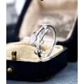 Miniatyrbild 4 av 4: Enkel Twig Månsten Ring, 925 Sterling Silver, Justerbar Öppen Ring för Kvinnor Flickor