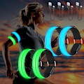 Miniatyrbillede 1 af 4: 4 stk. lyse armbind Genopladelig LED USB, reflekterende LED løbearmbånd, blinkende bånd justerbar LED sikkerheds LED til arme/håndled/ankel/løbeben, c