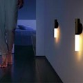 Miniatyrbillede 5 af 5: Indendørs væglampe i træ LED natlys batteridrevet bærbar væglampe trådløs genopladelig induktionsnatlys med magnet til trapper Corrido