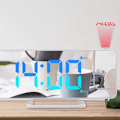 Miniatyrbild 4 av 5: Digital projektionsväckarklocka med 180° roterande projektor, digital LED-display RGB-färg, 6 ljusstyrkenivåer, dubbel väckarklocka, sovrum