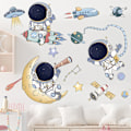 Miniatyrbillede 5 af 5: Vægsticker rum planet vægstickers væg vægstickers astronaut raket stjerner til soveværelse børn baby børneværelse