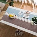 Miniatyrbilde 3 av 5: Rektangulær duk Chic Campaign Bordduk Bomullsduk 140x180 cm Rektangulær Duk For Bord De Cuisine Dekor