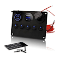 Pikkukuva 1 / 5: 5-osainen keinukytkinpaneeli - Vedenpitävä keinukytkin - Kaksois-USB DC 12V/24V - Veneeseen, autoon, kuorma-autoon, perävaunuun, merenkulkuun, SUV-ajoneuvoihin, matkailuautoon