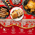 Miniatyrbilde 3 av 5: Bordduk for rød julefestival rektangulær belagt spisesalsduk 180 x 150 cm, Stor vaskbar juleduk og middagsduk