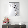 Miniatyrbild 4 av 4: 12 stycken spegelväggdekaler Fjärilsdekoration 3D väggdekal, väggdekal för flickrum inredning, vardagsrum korridor hemdekoration, silver
