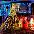 Miniatyrbild 5 av 5: Ljusstark julstjärnekrans, 344 LED-lampor, 8 lägen och vattentät IP44, utomhusfönsterdekoration för julgran, bröllopsnatt (