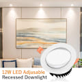 Miniatyrbillede 1 af 4: LED Indbygget Spot, 12W LED Indbygget Spot Badeværelse, 6000k Cool White Ultra Flad 40° Justerbar Loftspot 120° Vinkel Til Stue