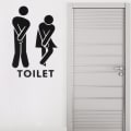 Miniatyrbilde 2 av 5: Mann Kvinne Toalett WC Flyttbar Husholdning Hjem Vegg Klistremerke Plakat Veggdekor for Soverom Stue Bad Kjøkken Vindu Glass