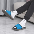 Miniatyrbillede 4 af 5: Mop slippers unisex gulvslippers herre- og dames hjemmesko stribede anti-slip mopper rengøringsslippers