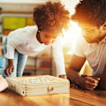 Miniatyrbillede 2 af 5: Trælabyrint Spil, med 2 Kugler, Færdighedslegetøj, Balance, Fra 3 År, XL Bakke