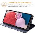 Miniatyrbild 3 av 5: Fodral för Samsung Galaxy A13 4G / 5G (Blå Bok), Samsung A13 Lite Fodral, Premium PU Läder Skyddande Skal, Magnetisk Stängning Väska, Flip Case Compa