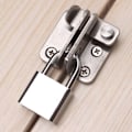 Miniatyrbild 4 av 5: 2 stycken Loquet Porte Paddle Open Moraillon Paddle Porte Little Little Anti -theft Room Rostfritt stål med 8 små skruvar Cadens applicerbar på vario